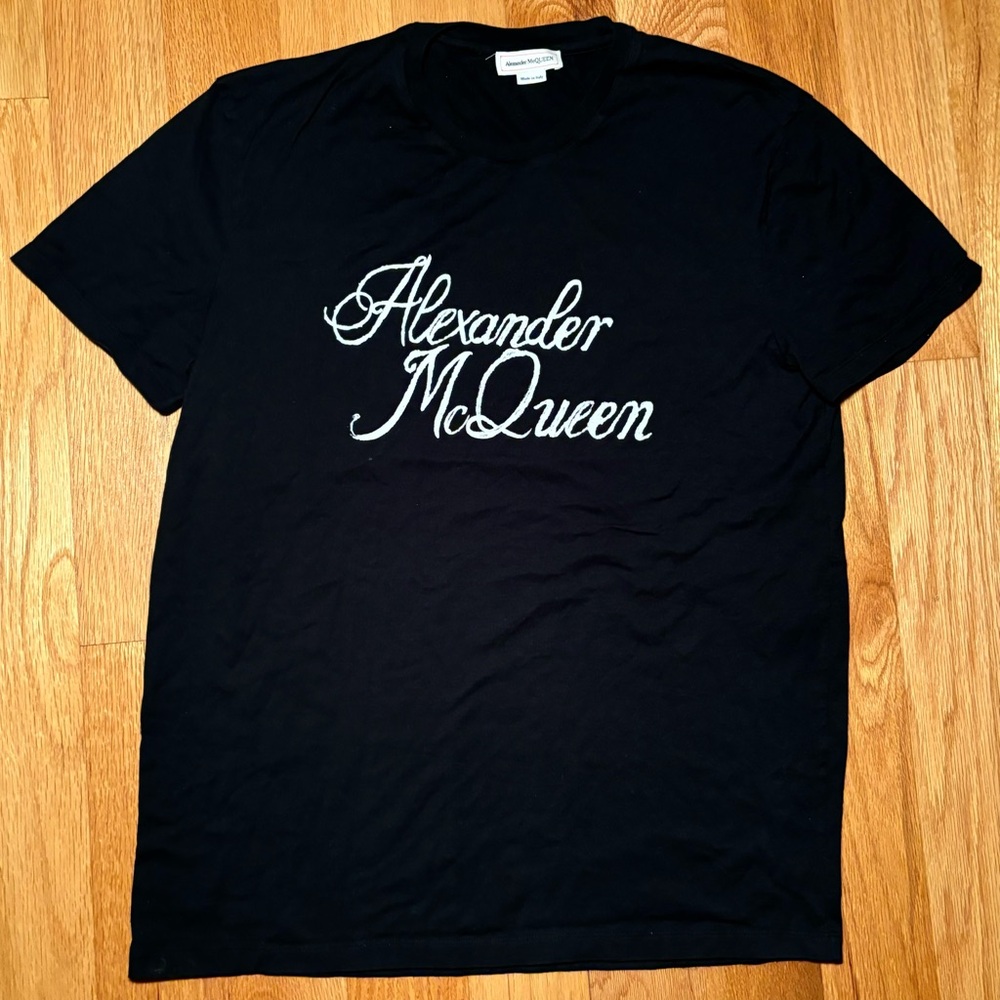 Alexander Mcqueen Rare Script Tshirt - image 1